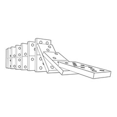 Dominoes Dominoe Effect Outline © VektorzDesign