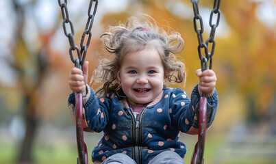 toddler or baby doing activities happily and having fun.