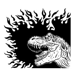 Flaming T-rex