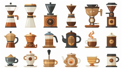 Coffee Brewing Methods Illustration