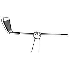 Hand Holding Golf Stick Golf Golfing Golf