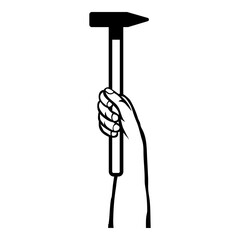 Hand Holding Hammer