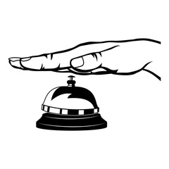 Fototapeta premium Hand ringing in service bell