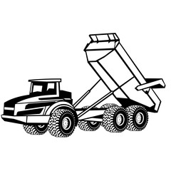 Heavy Equipment  Articulated Hauler Dump Truck © VektorzDesign