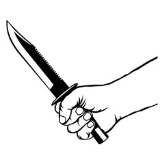 Hunting Knife In Hand