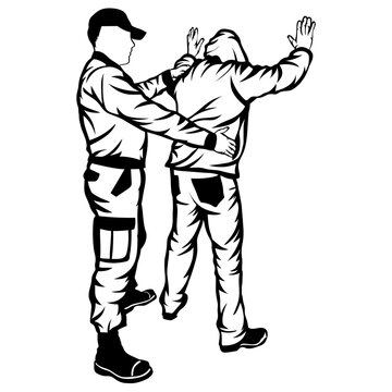 Man Being Searched by a Policeman