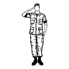 Marine Saluting No Face