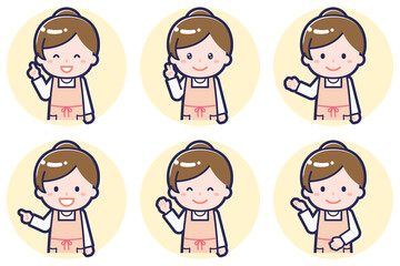 女性保育士のポーズセット_03