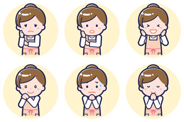 女性保育士のポーズセット_04