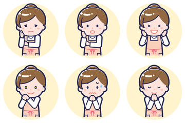 女性保育士のポーズセット_04