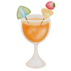 Mixed fruit juices, refreshing drinks, summer beach happiness