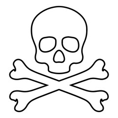 Pirate Skull ANd Bones Logo Outline
