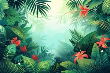 Summer Background illustration created with Generative AI