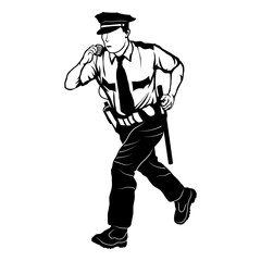 Running Police Officer