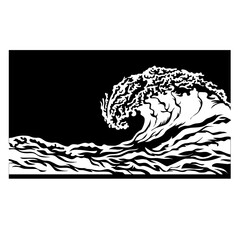 Obraz premium Sea Wave On Dark Canvas