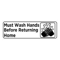 Sign Must Wash Hands