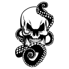 Skull and Octopus Tentacles Skull Octopus Skull