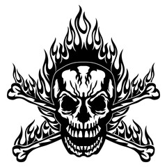 Skull Bones Flaming
