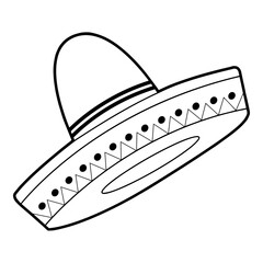 Sombrero Hat Outline