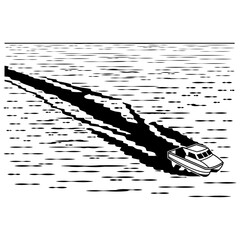 Speed Boat with Water Trace