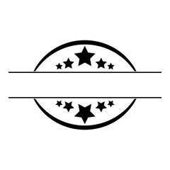 Split Monogram Customizable Logo With Stars Decorative  Logo Split Monogram Split Monogram