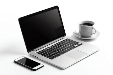 Fototapeta premium A single modern notebook isolated on a white background.