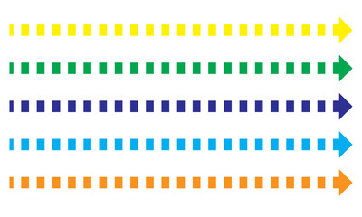 Straight long vector arrow icon. Long dashed arrow icon.  isolated on white and black background. EPS 10