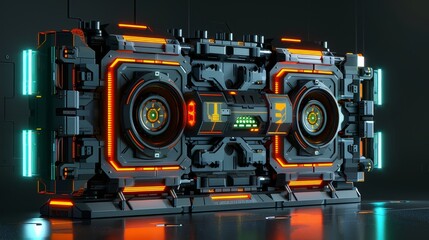 Fototapeta premium Surprise infiltration side view showcasing covert entry methods robotic tone Tetradic color scheme