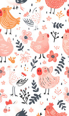 wallpaper, tiles or carpet cartoon illustrator, seamless pattern.