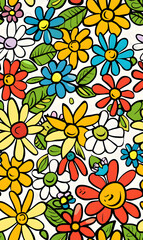wallpaper, tiles or carpet cartoon illustrator, seamless pattern.