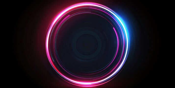 Abstract Circular Neon Lights