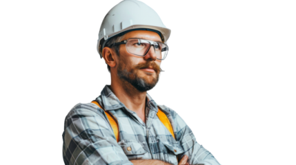 Engineer on white background