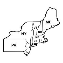 Tri State Area Outline North East US States Tri State
