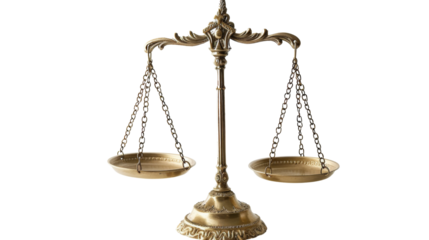 Fairness scales of justice on white background