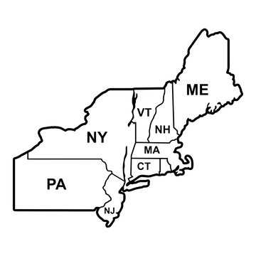Tri State Area Outline North East US States Tri State