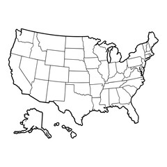 USA Map  States Outline