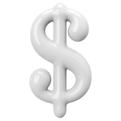 Obraz premium White 3D Dollar Symbol