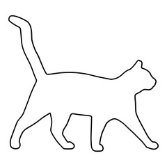 Walking Cat Outline