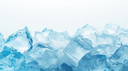 Obraz premium Ice Cubes on a White Background