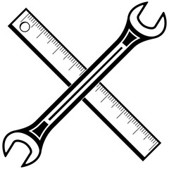 Wrench and Ruler Logo Ruler, Wrench Mechanic Wrench