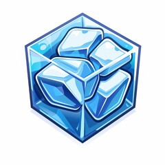 Ice Cubes in a Glass Container