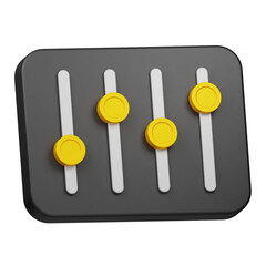 audio setting 3d icon isolated on the transparent background