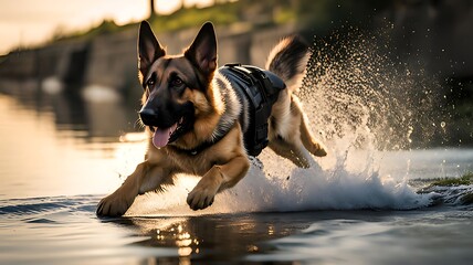 german shepherd dog german shepherd dog running german shepherd dog on the beach beautiful view and seen beautiful background and wallpaper hd picture 