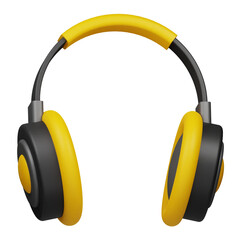 headphone 3d icon isolated on the transparent background