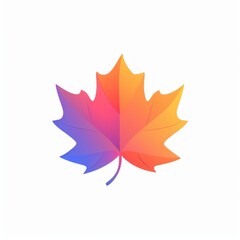 Naklejka premium Gradient Maple Leaf Illustration