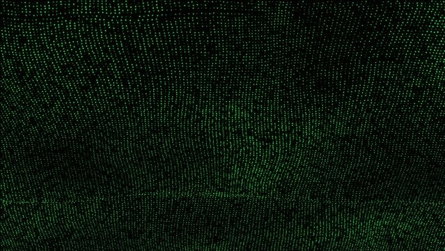 Fondo de puntos animados, de color verde, sobre fondo negro