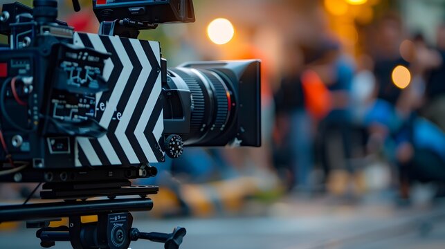Cinematic Director Envisioning Dramatic Movie Filming with Crew and Equipment