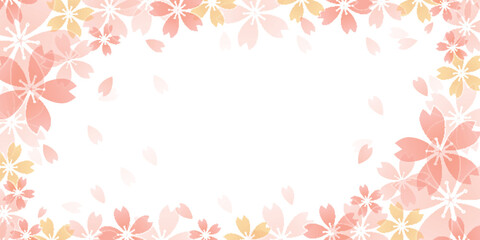 桜　春　ピンク　フレーム　背景	