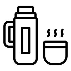Thermos and cup icon