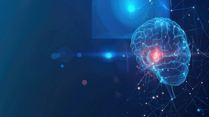 A sleek banner showcasing an illuminated AI brain with interconnected nodes, symbolizing machine learning and neural networks.